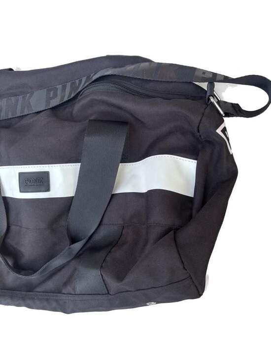 Victoria's Secret PINK Black Duffle Gym Bag with Reflective Stripe - Picture 6 of 11